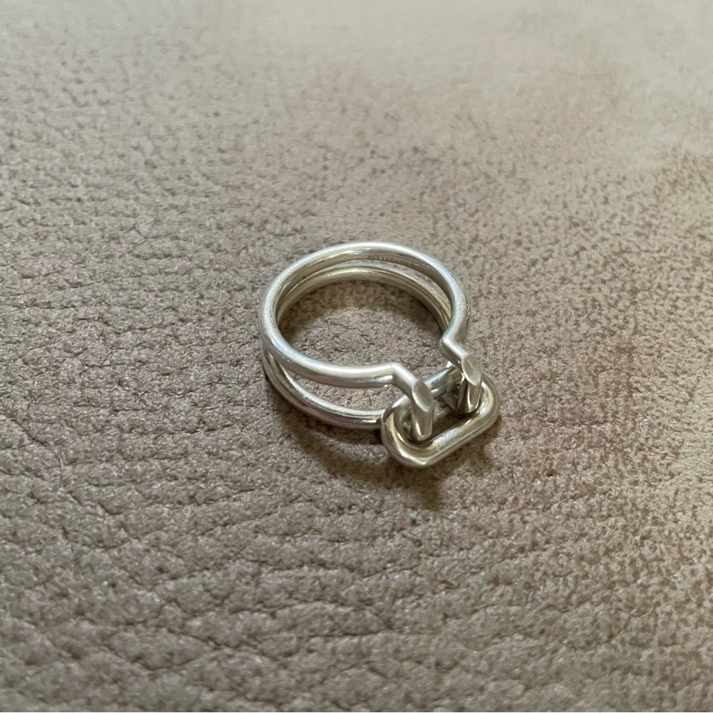TIFFANY & CO. Sterling Silver “Hardware Two-row” Ring  EUC and Authentic - Picture 10 of 12